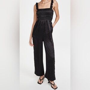 Ganni Crinkle Satin Jumpsuit